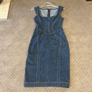 Dolce & Gabbana  Sleeveless Dark Denim Blue Midi Dress Size S (DG Size 40) NWOT